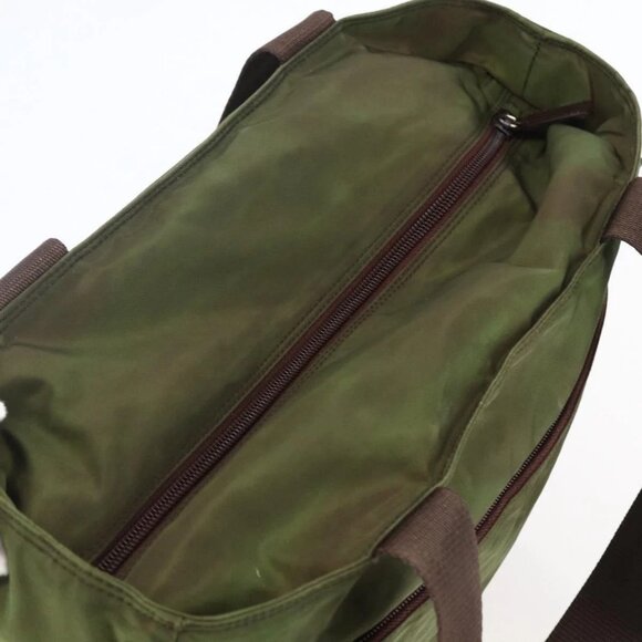 PRADA Tote Bag Nylon Khaki Silver Auth - Picture 10 of 15